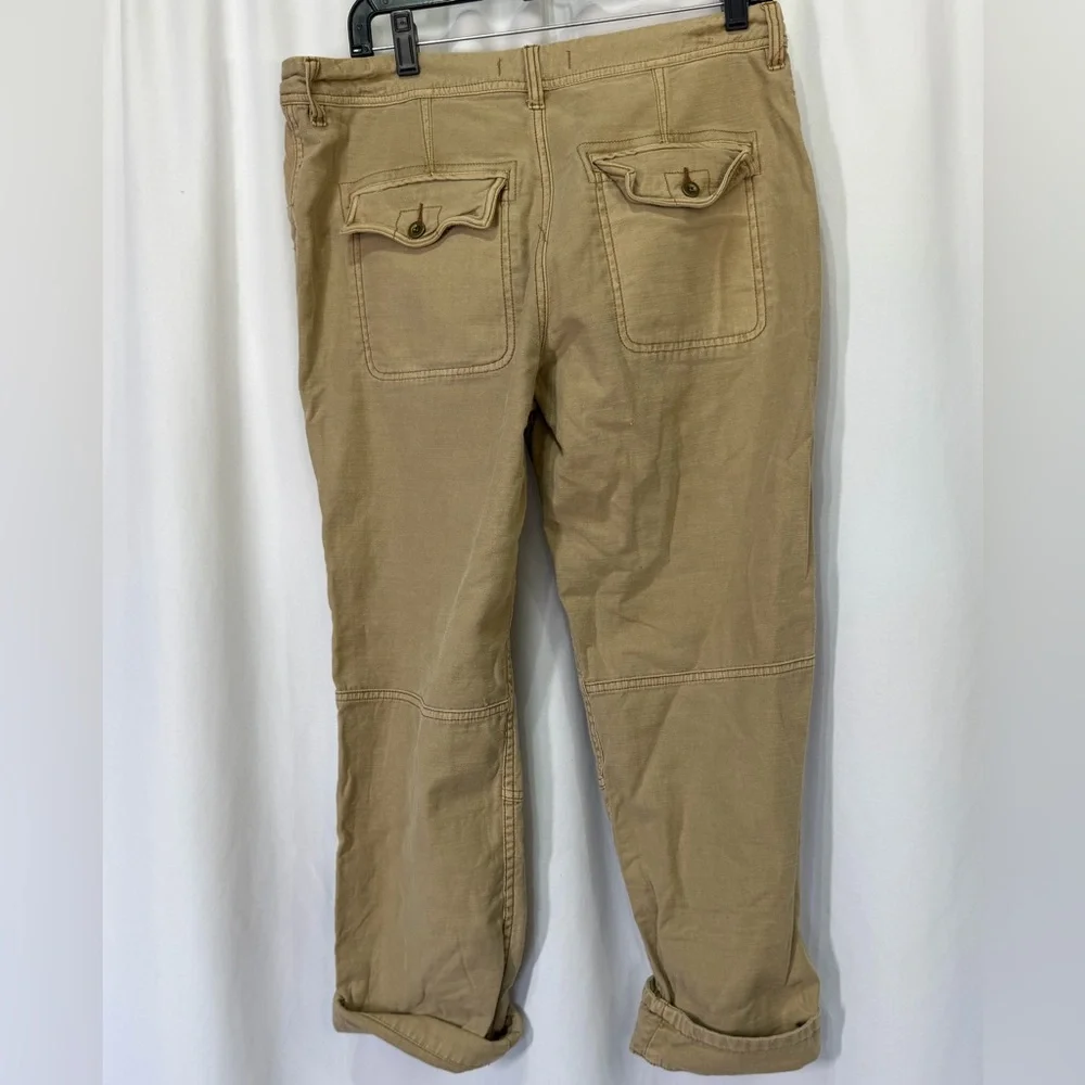 Free People Tan Cropped Utility Pants
